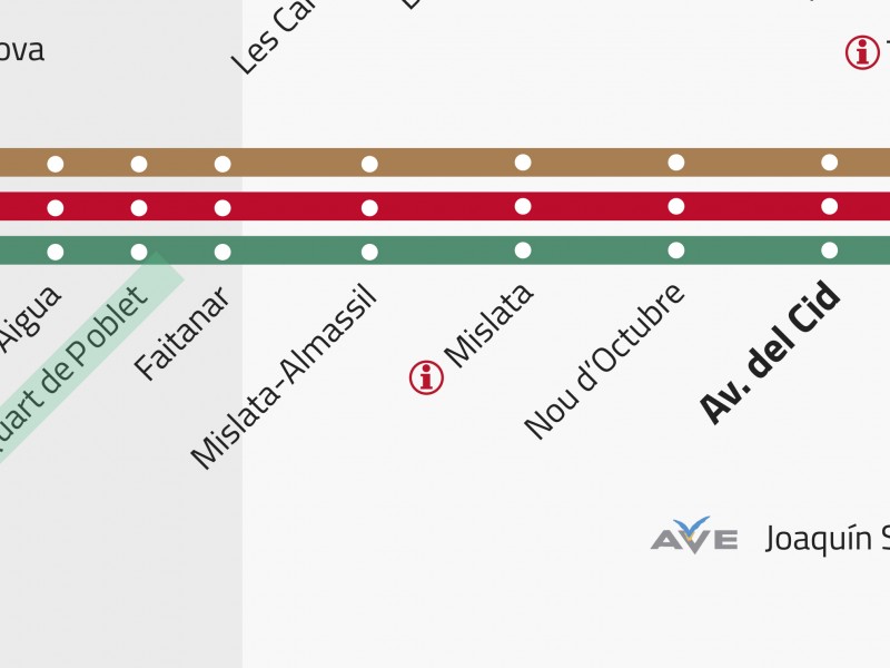 En Metro desde Quart de Poblet a ColÃ³n sÃ³lo en 15 minutos.